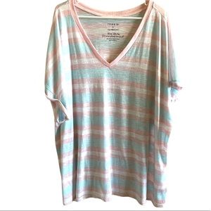Torrid Classic Fit V neck Stripe Tee 5